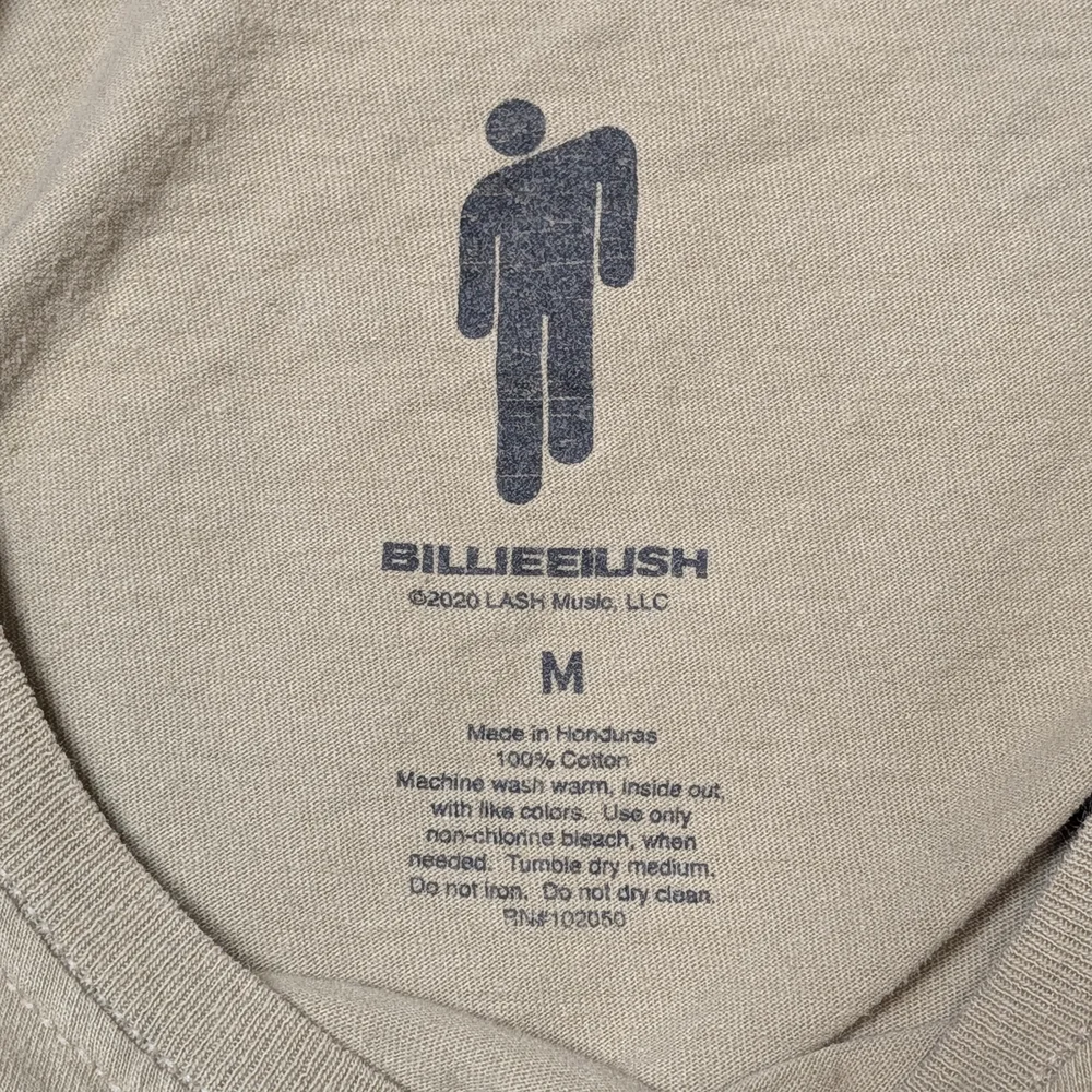 Billie Eilish Anime Portrait Graphic Tee in Tan Size Medium - Picture 2 of 4